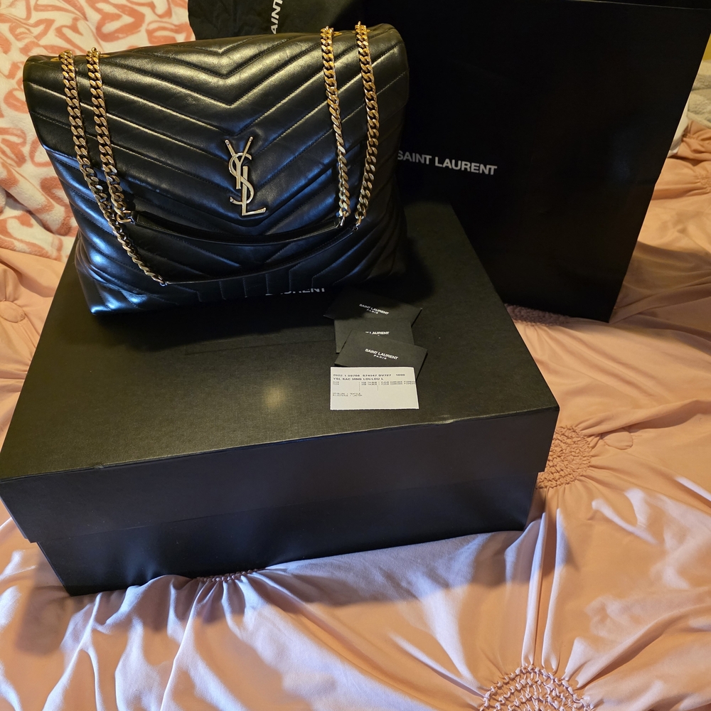 Saint Laurent Black Quilted Leather Shoulder Bag